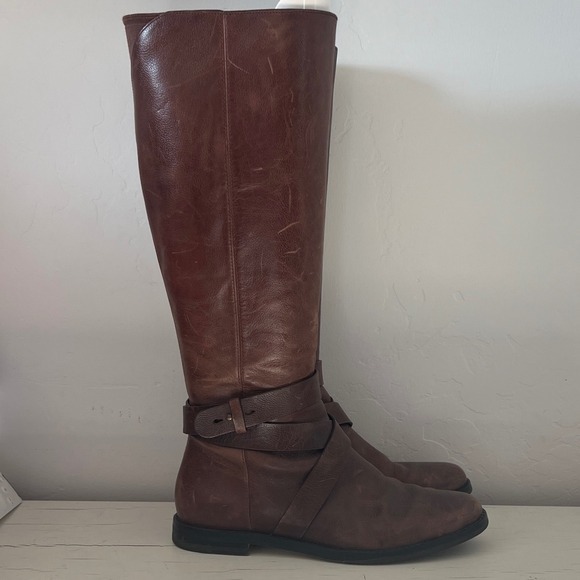 Cole Haan Petra Belt Boot II Tall Riding Boots Brown Size 6 B‎ - Picture 1 of 7